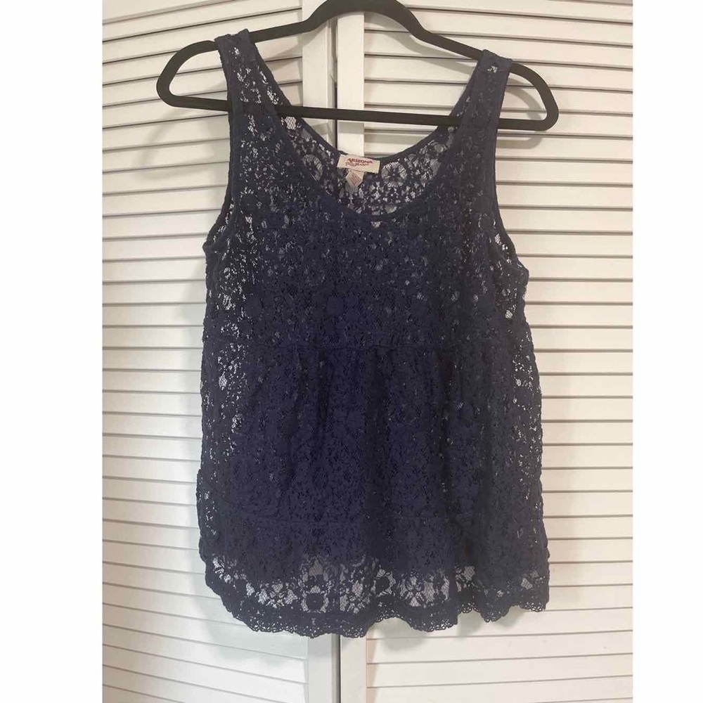 Navy lace tank top